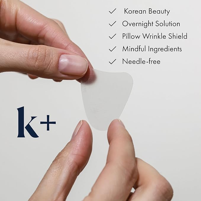 KPLUS K+ Wrinkle Patches for Forehead, Crow’s Feet & Smile Lines – Korean Overnight Patches with Hyaluronic Acid, Peptides & Adenosine (60 Count)