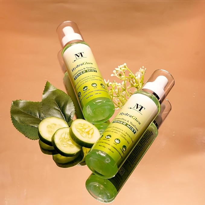 BEMT Hydra Glow Green Tea & Tea Tree Face Toner Mist | Refreshing & Clarifying Facial Spray for Daily Skincare | Lightweight, Non-Sticky Formula (100 ml)
