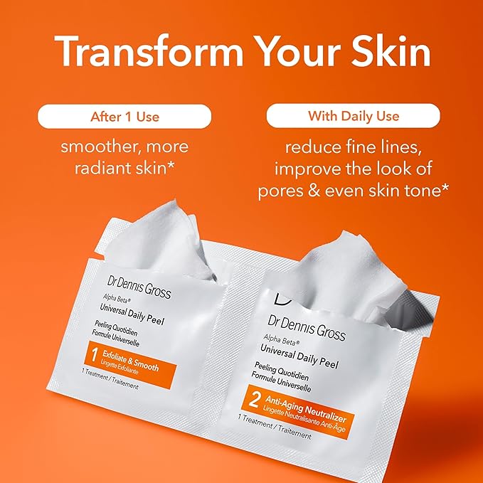 Dr Dennis Gross Alpha Beta Universal Daily Peel: for Uneven Tone or Texture and Fine Lines or Enlarged Pores, (30 Treatments)
