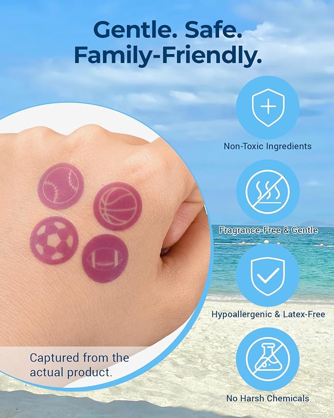 160 Pcs UV Stickers for Sunscreen Reapply Reminder Know When to re-Apply Sunscreen, UV Detection Stickers Waterproof (Ball Style)