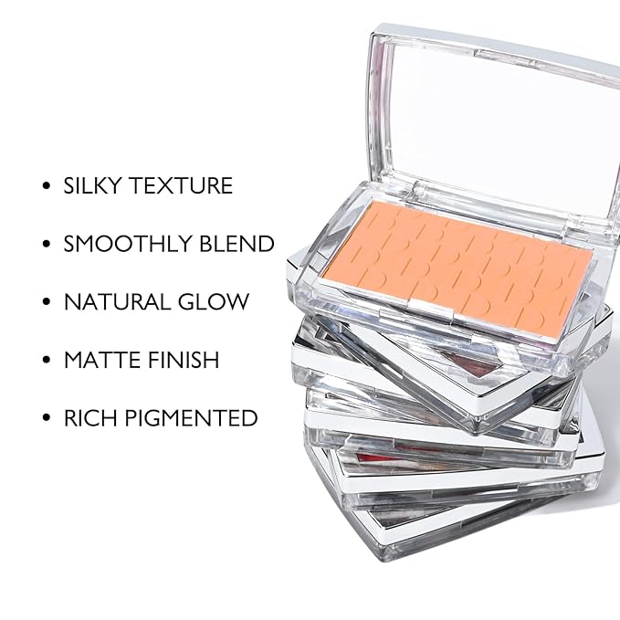 KYDA Coral Powder Blush, Radiant Glow Face Blush, Buildable Matte Cheeks Color, Ultra-fine Lightweight Powder Blusher, Lasting Moisturizing
