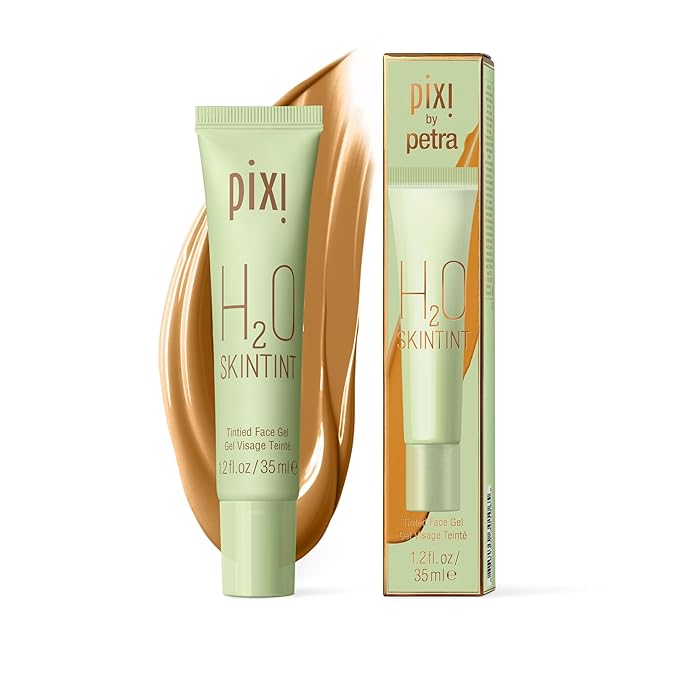 Pixi H2O SkinTint | Tinted Gel Moisturizer | Lightweight, Hydrating & Water-Resistant | Evens Tone & Reduces Redness | Chai | 1.2 fl oz/35 ml