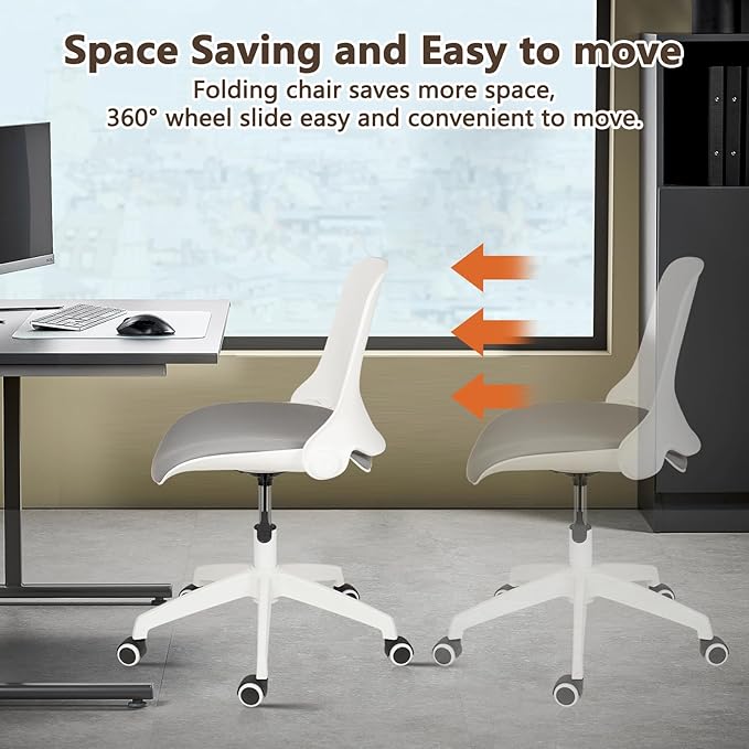 CLATINA Office Foldable Desk Chair with Wheels Adjustable Swivel Rolling Task Chair for Home Offiice Computer 8 Pack