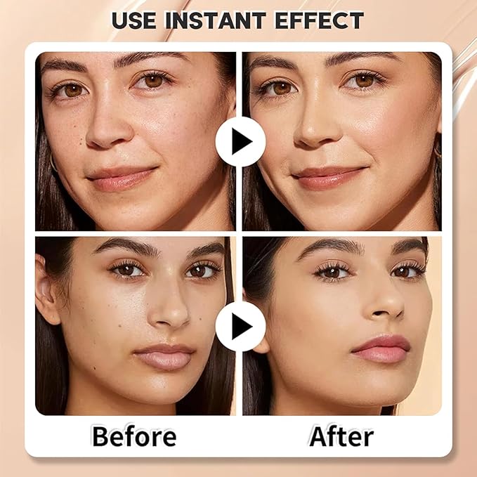 Hush Foundation for Mature Skin，Warm Tone CC Air Cushion Foundation，Moisturizing & Skin-Care Air Cushion Foundation，Luvie Glow Foundation Full Coverage Long-Lasting BB Cream with Mushroom Applicator