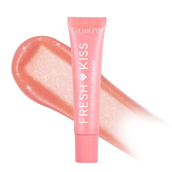 ColourPop Fresh Kiss Glossy Lip Balm - Hydrating Lip Care Enriched with Peptides + Hyaluronic Acid - Pearlescent Shimmer Finish - Vegan + Cruelty-Free - Peach Mochi (0.49 oz)