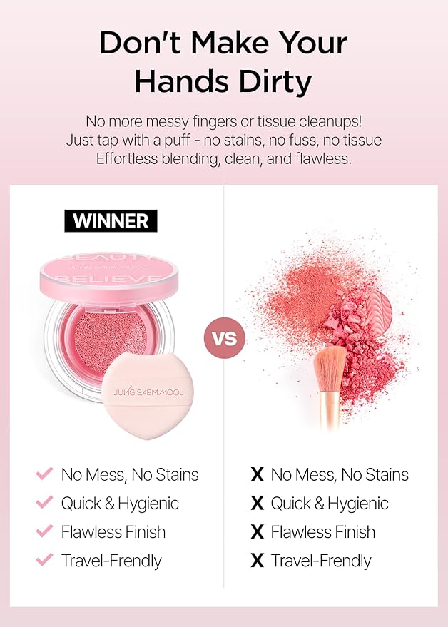 JUNG SAEM MOOL Artist Cushion Blush | Easy to Blend with Puff, Buildable Liquid Blush for Cheeks with a Natural & Matte Finish, Korean Makeup (Blur | Tan Apricot)