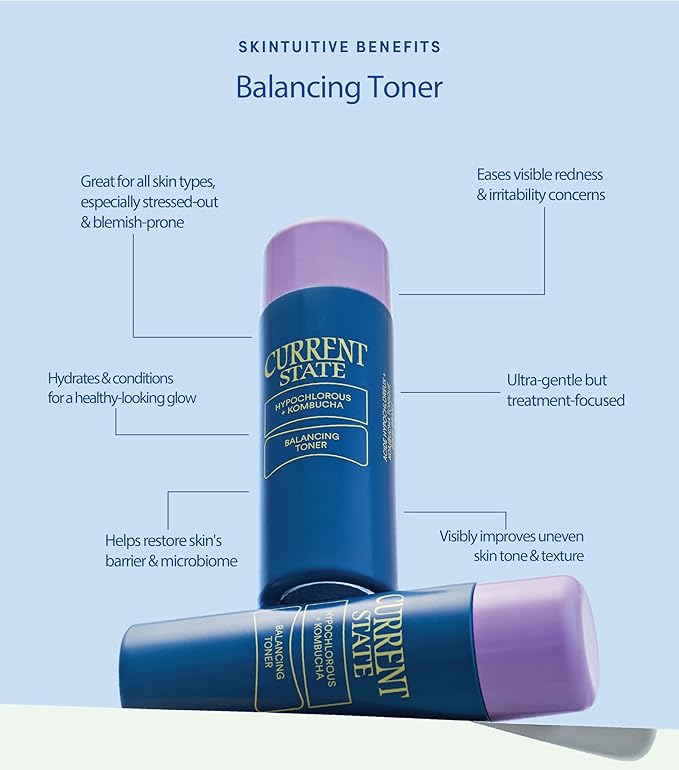 Hypochlorous Acid, Kombucha Balancing Toner | Daily Treatment for Sensitive Skin | Relief for Redness, Breakouts | Soothing pH Balancing Toner | Vegan, Fragrance-Free | Made in The USA, 4 Fl Oz