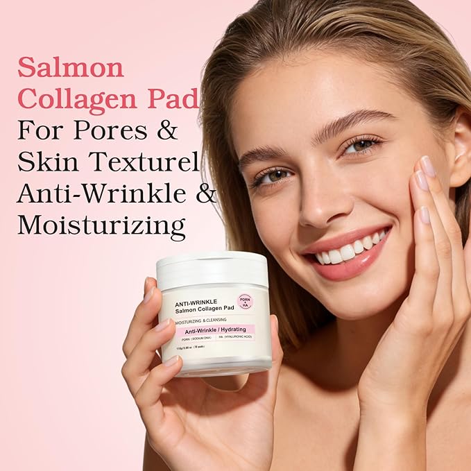 Collagen Toner Pads Pore Skincare, Exfoliating Pad for Anti-Wrinkle & Moisturizing, Exfoliating Face Toner Pads Fine Lines Firming– Gently Clears Impurities, Refines Pores & Smooths Skin Texture