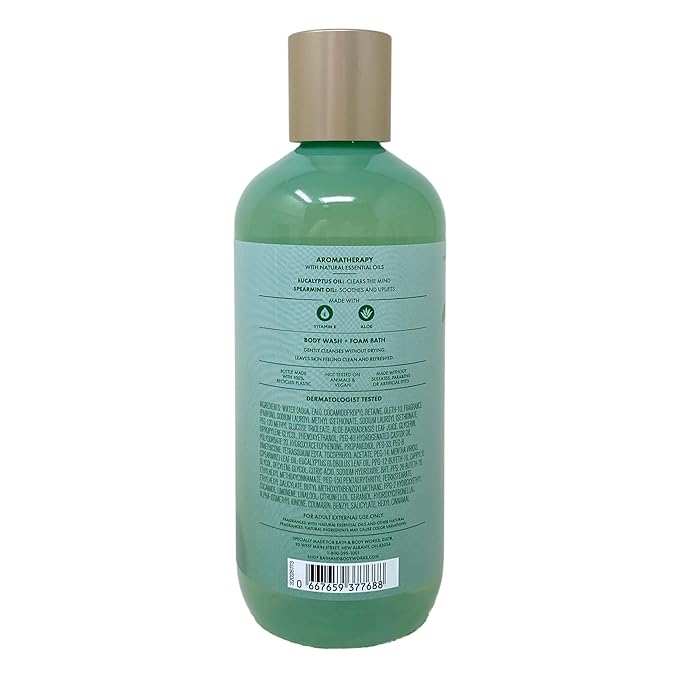 Bath & Body Works Aromatherapy Stress Relief Eucalyptus Spearmint - Ultimate Hydration Body Cream And Body Wash + Foam Bath - with a Fresh Forest Bar Soap