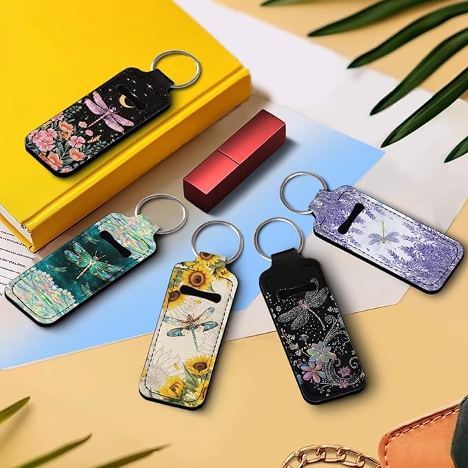 Pensura Chapstick Holder Keychain Fashion 5 Pcs Car Keychain Holder Portable Chapstick Holder Keep from Scratched and Dust