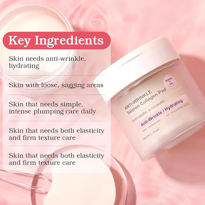 Collagen Toner Pads Pore Skincare, Exfoliating Pad for Anti-Wrinkle & Moisturizing, Exfoliating Face Toner Pads Fine Lines Firming– Gently Clears Impurities, Refines Pores & Smooths Skin Texture
