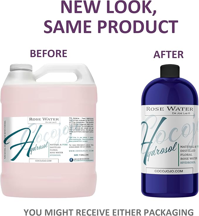 Hydrosol Spray Toner for face Rose Water Hydrating Face Mist, for Hydration Pure and Natural Rose Hydrosol for All Skin Types COCOJOJO Rose HYDROSOL - 32 oz