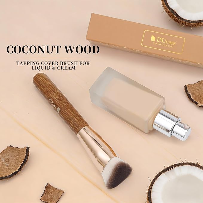 DUcare Angled Foundation Brush for Flawless Makeup Application Professional Liquid, Cream Powder Foundation Brush with Dense Bristles(Triangle)