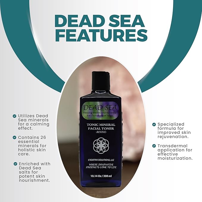 Dead Sea Face Toner for Women by Creatrix Solutions, 300 Ml- Dead Sea Mineral Facial Toner for Women- Fresh