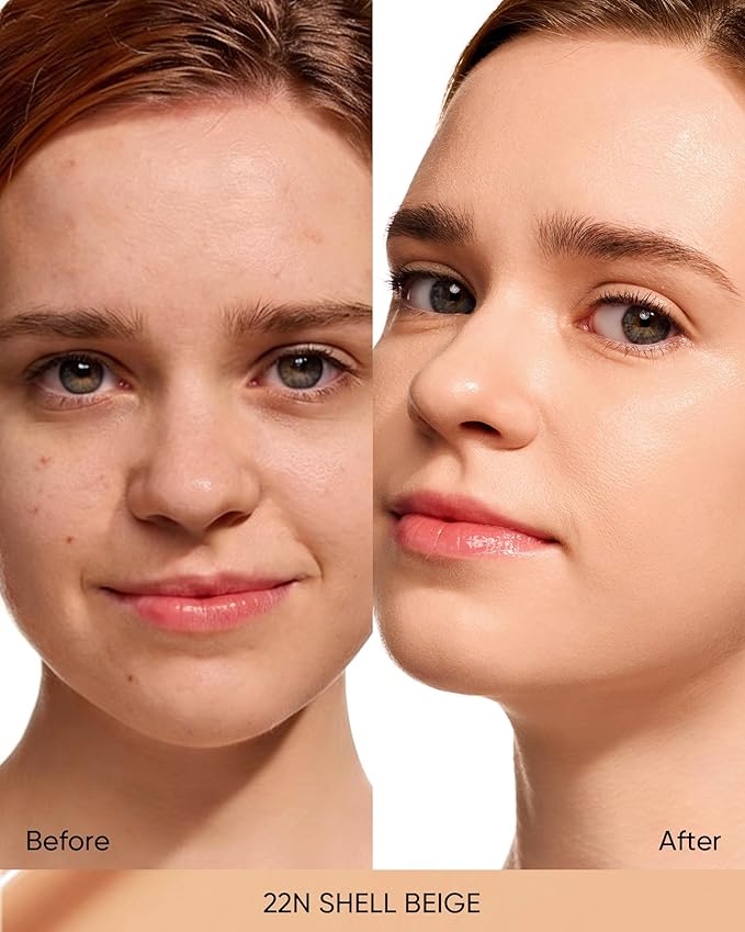 Full Coverage Cushion Foundation #22N Shell Beige| Satin Glow Finish, Oil-Control & Waterproof, Buildable Tattoo Cover Cushion for All Skin Types