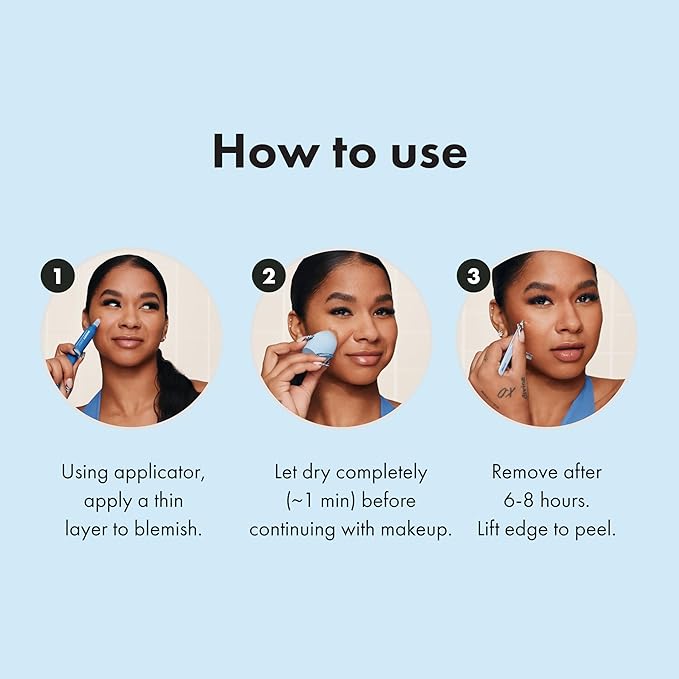 HERO COSMETICS Mighty Shield™ Liquid Patch Invisible Blemish Protectant for Pimples, Zits, and Blemish Wounds. Fast-Drying and Protects Blemishes from Makeup, Sunscreen