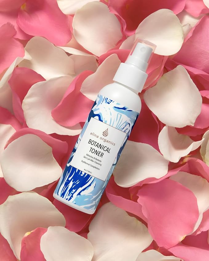 Botanical Toner, 8oz – Hydrating Face Mist with Rose Distillate, Fulvic Acid & Red Clover – for Dry/Normal Skin, Sensitive & Aging Complexions