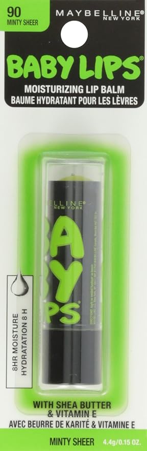 Maybelline New York Baby Lips Balm Electro, Minty Sheer, 0.15 Ounce