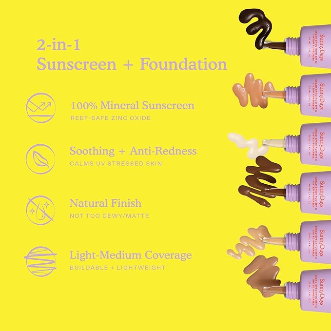 Tower 28 Beauty SunnyDays SPF 30 Tinted Mineral Sunscreen Shade 15, 1 FL OZ & Tower 28 Beauty SuperDew Shimmer-Free Highlight Balm