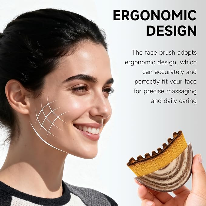 Face Brush SANLESS Lymphatic Contour Face Brush Facial Massage Tool for Face Comfortable Soft Ergonomic Lymphatic Drainage Mssager