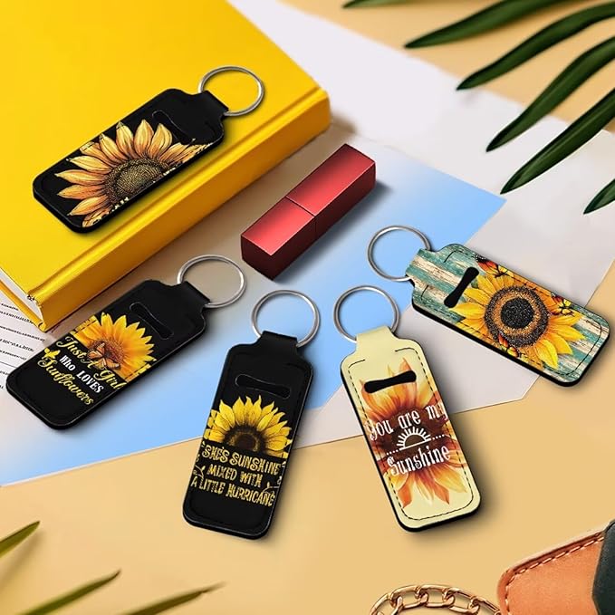 Pensura Chapstick Holder Keychain Fashion 5 Pcs Car Keychain Holder Portable Chapstick Holder Keep from Scratched and Dust