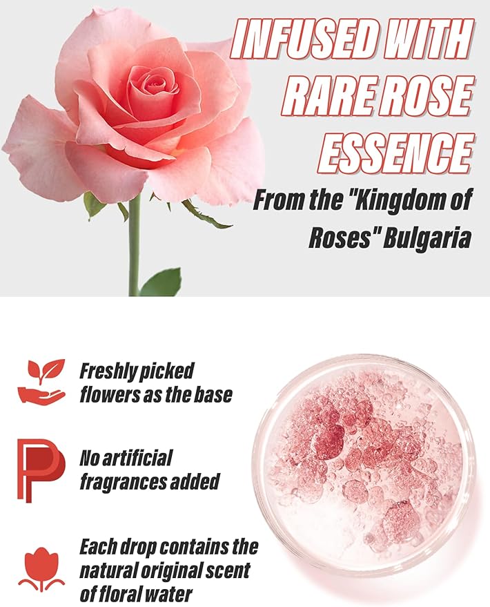 Rose Water Spray for Face Made Without Dyes or Alcohol,Refreshing Facial Mist for Glowing Skin with Rose, All Skin Types 3.38 fl oz