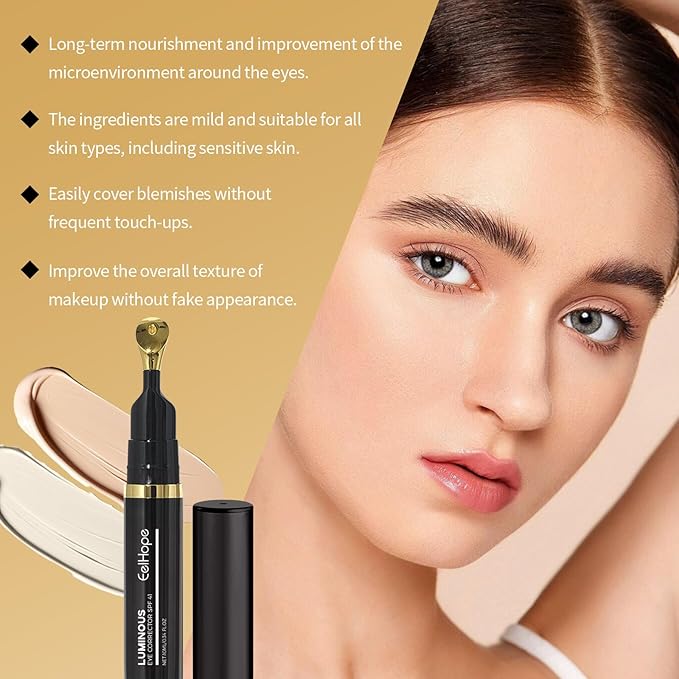 Luminous Eye Corrector SPF 41, Dark Circles Under Eye Treatment Color Corrector, Anti-Aging Tinted Eye Cream, Luminous Eye Corrector, Hydrating Eye Serum Cream (Ivory White, 1.5 Fl Oz)