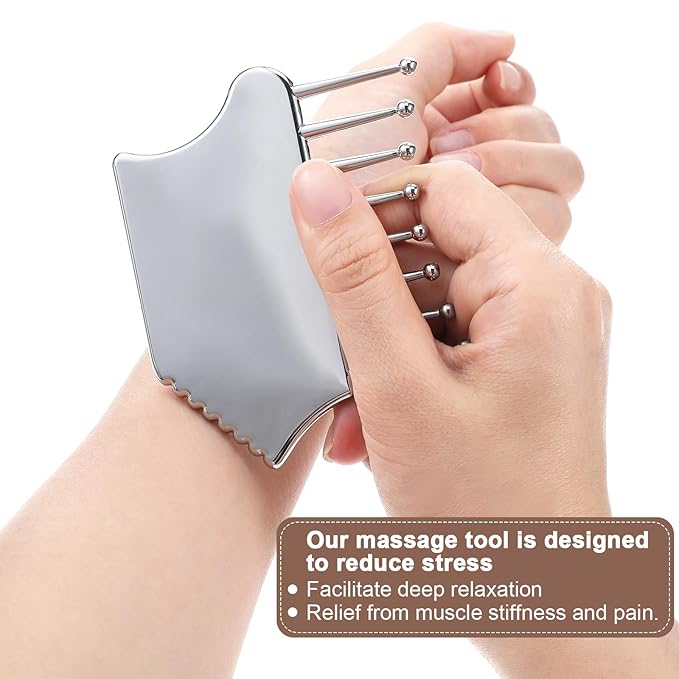 Stainless Steel Gua Sha Facial Tools Metal Guasha Portable Scalp Massager Comb Body And Face Gua Sha Sculpting For Head Neck Legs Arms Body Treatment