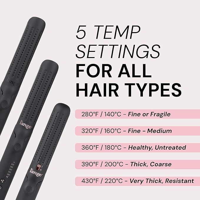 L'ANGE HAIR Le Duo Standard 360° Airflow 2 in 1 Straightener and Curler | 1 Inch Curling Wand & Titanium Flat Iron with 3.5" Plates | Hair Straightener & Curler for Short to Medium Hair (Black)
