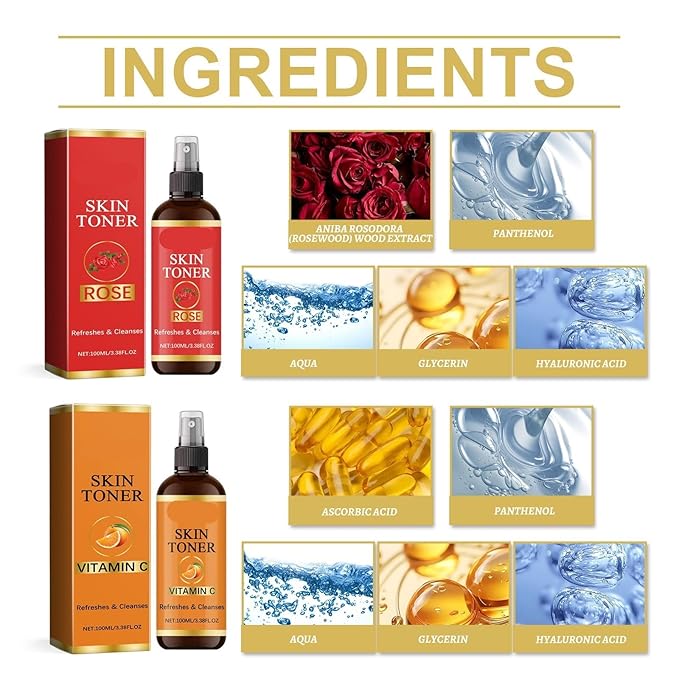 Hydrating Toner Spray - Moisturizing & Brightening Face Toner, Reduces Fine Lines, All-Day Skin Hydration & Refreshment(2PCS)