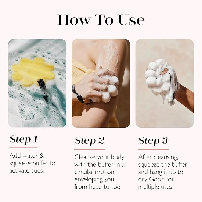Spongellé Freesia Pear Wild Flower Bath Sponge | Built-in Body Wash & Body Scrubber, Shower Loofah Sponge for Women | 14+ uses