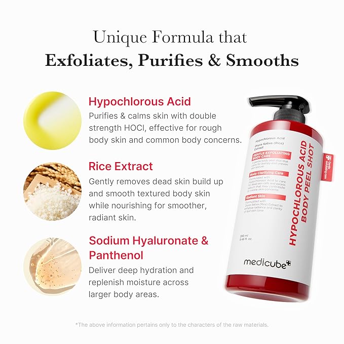 medicube Dual Body Peel Shot Duo: Hypochlorous Acid and Turmeric Body Peel Shot | for Gentle Exfoliation for Dead Skin Cells, Rough Patches, and Visible Concerns | Brightening & Calming Care