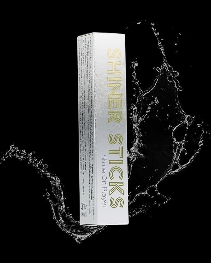 SHINER STICKS™ Dual-colored Applicator Athletic Sunscreen Sticks, 9 Colors, SPF30 UVA & UVB Protection, Water-Resistant, Moisturizer, Glare Reduction, Easy application & removal (White and Sheer)