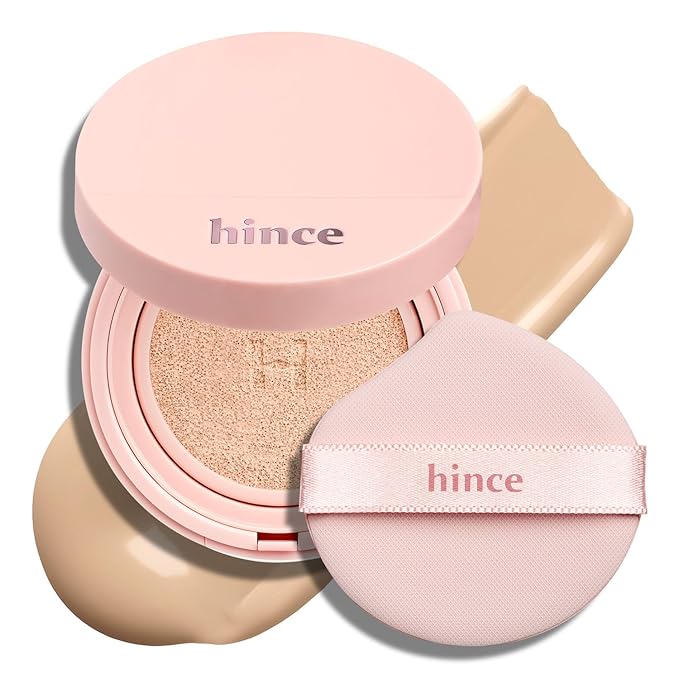 HINCE Cover Master Pink Cushion - Lightweight, High Coverage, 72H Long Lasting Cushion Foundation, Glow&Matte Hybrid, 0.38 fl.oz. (NATURAL, 22)