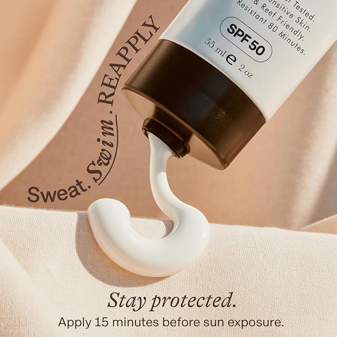 Mineral Body Sunscreen SPF 50 – Non-Nano Zinc Oxide, 80 Min Water Resistant, Made in USA with Organic & Natural Ingredients