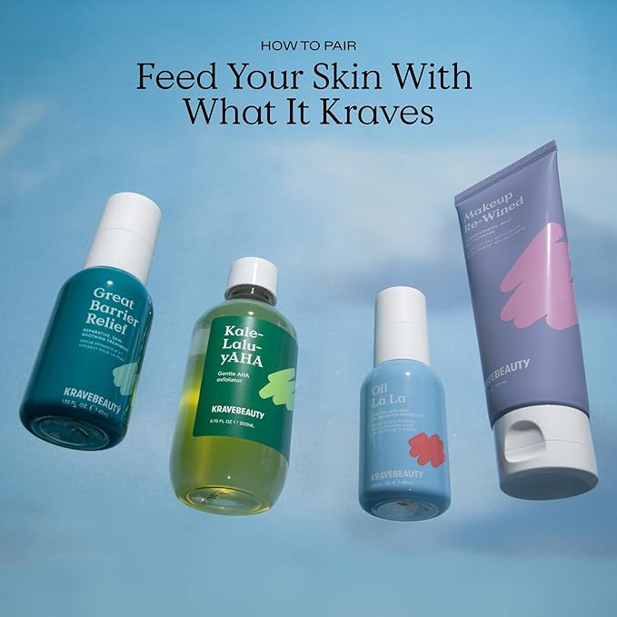 KraveBeauty Kale-Lalu-yAHA Exfoliating Toner, Smooths Texture, Evens Skin Tone, and Unclogs Pores, Gentle AHA Liquid Exfoliant with Glycolic Acid & Kale Extract, Fragrance Free, 200 mL