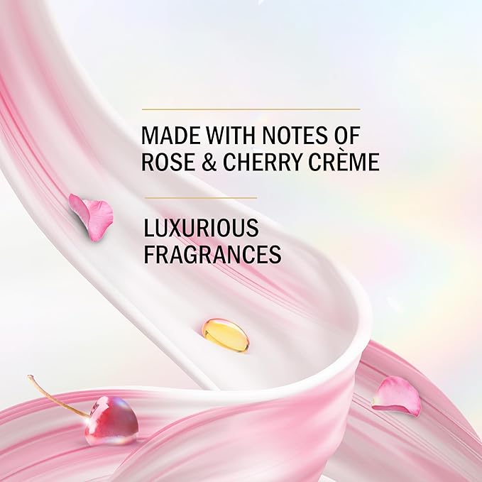 Olay Body Wash for Women,Indulgent Moisture,24hr Moisturizing & Nourishing Formula,Infused with Vitamin B3 Complex,Luxurious Fragrances,Rose & Cherry Creme Scent,20 fl oz,(Pack of 2)