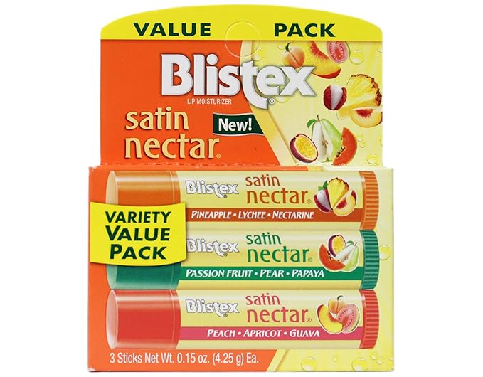 Blistex Satin Nectar Lip Moisturizer Variety Value Pack 0.15 Ounce Each (6 Pack)