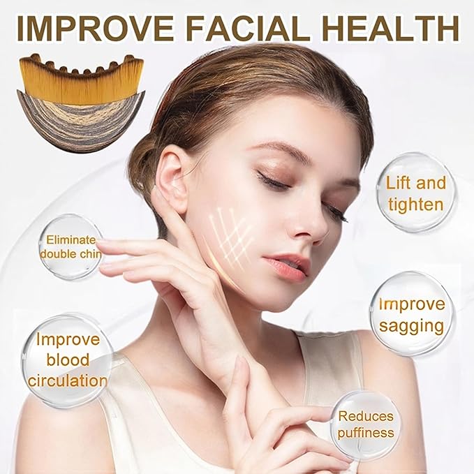 Facial Contour Sculpting Brush – Lymphatic Drainage for Anti-Puffiness, Lift & Glow | Boosts Skincare Absorption