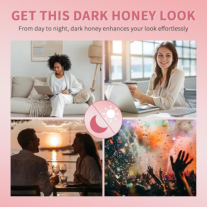WEEMAY Honey Noir Pink Honey Lip Gloss, Deep Moisturizing Tinted Lip Balm, Nourishing Lipstick, Pink Lip Gloss, Hydrating Lipgloss for All Skin Tones