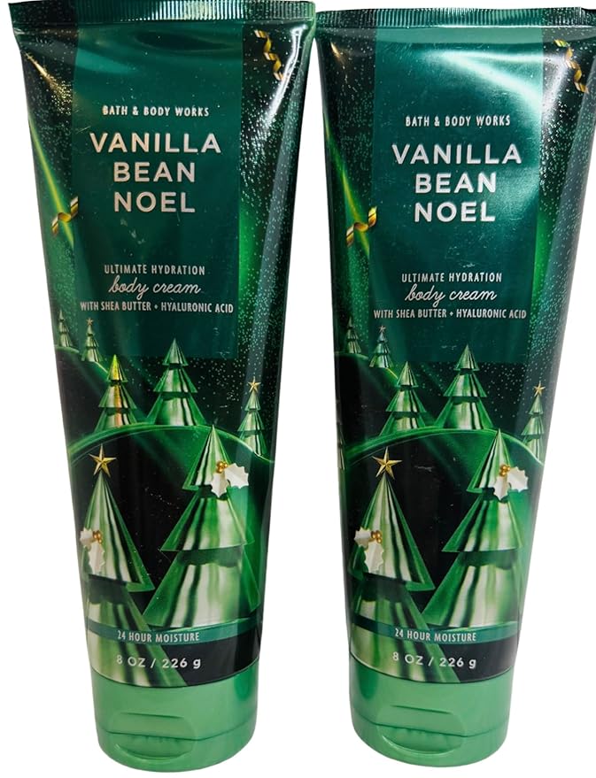 Bath & Body Works Women's Vanilla Bean Noel Ultimate Hydration Body Cream 8 Ounces Pack of 2