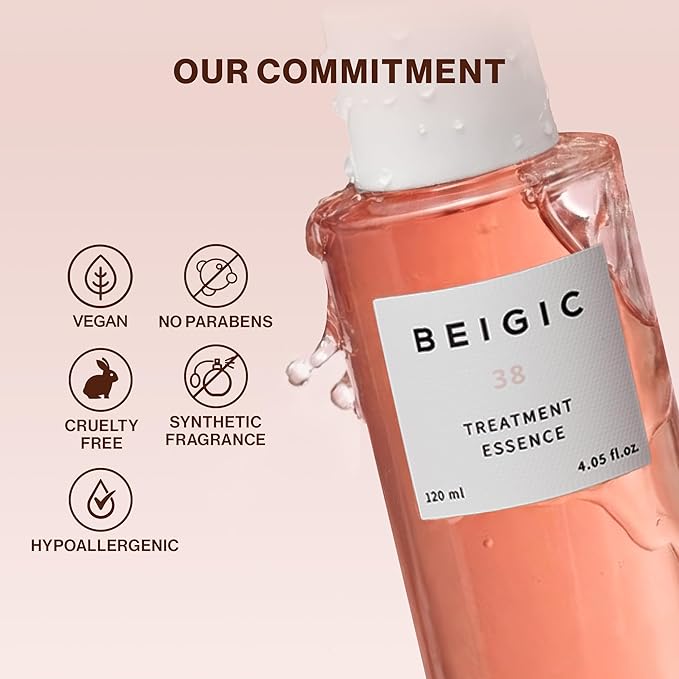BEIGIC Treatment Essence - Hydrating Face Essence for Radiance & Smooth Skin Texture with Vegan Peptides & Niacinamide for Glass Skin (1.01 Fl. Oz)