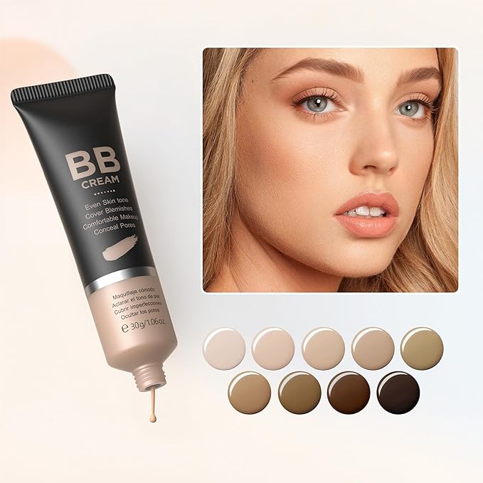 Hydrating BB Cream, Full-Coverage Foundation & Concealer Face Moisturizer for Women Beauty Skin, Even Skin Tone, Oil Control & Cover Flaws, Natural Finish for All Skin Types (Coffee 480)