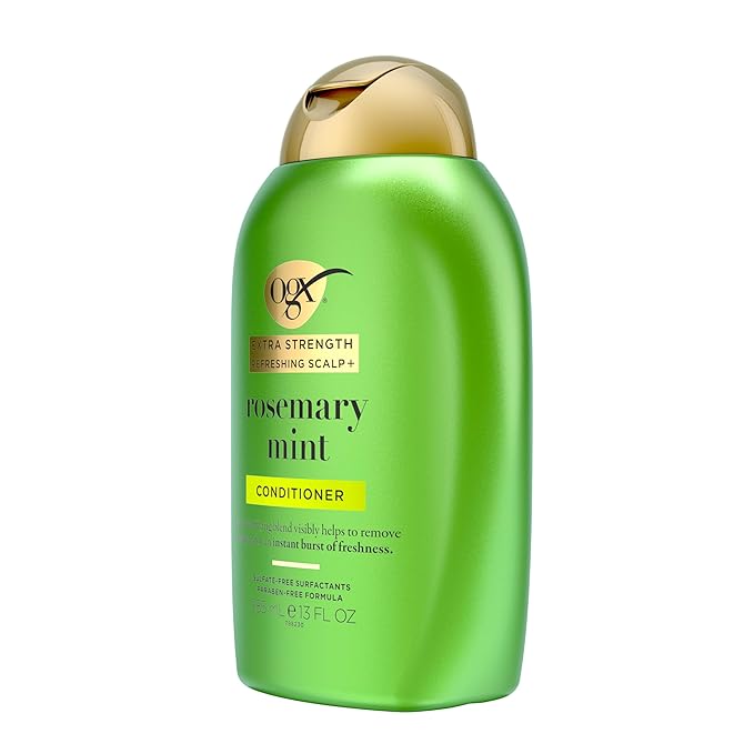 OGX Extra Strength Refreshing Scalp + Rosemary Mint Conditioner, Nourishing Hair & Scalp Conditioner Infused with Rosemary for Healthy-Looking Hair, Sulfate-Free Surfactants, 13 fl. oz