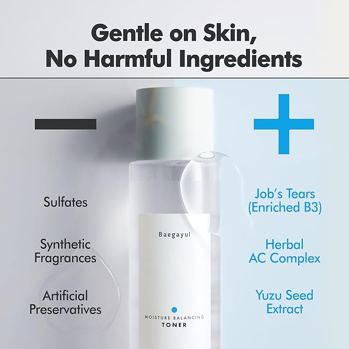 Moisture Balancing Face Toner – Hydrating Korean Toner for Sensitive Skin with Low pH, CICA & Ceramide, PHA and Job’s Tears Extract, Plumping & Calming K-Beauty Skincare (10.14 fl oz)