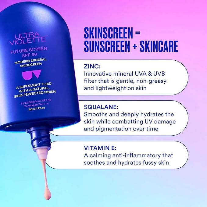 Ultra Violette Future Screen SPF 50 Mineral Fragrance-Free Facial Sunscreen Serum (50ml / 1.7 fl oz)