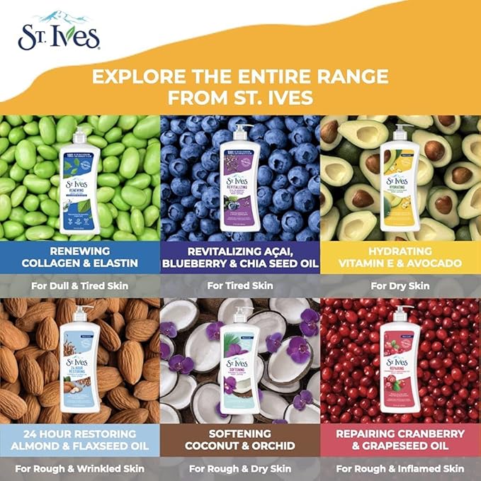 St Ives Body Lotion 21 Ounce Daily Hydrating (621ml) (2 Pack)