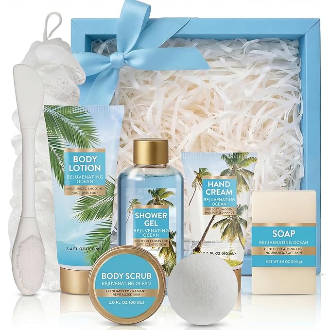 Spa Luxetique Mothers Day Gifts for Women 8pcs Refreshing Ocean Gift Set for Women Bath and Body Works Gift Set Spa Gifts for Womens Get Well Birthday Gifts for Womens Wife Girlfriend Grandma