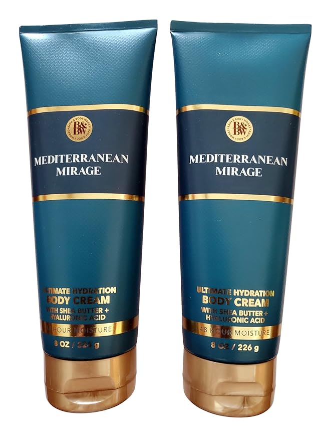 Bath & Body Works Mediterranean Mirage Ultimate Hydration Body Cream 8 Ounces Pack of 2
