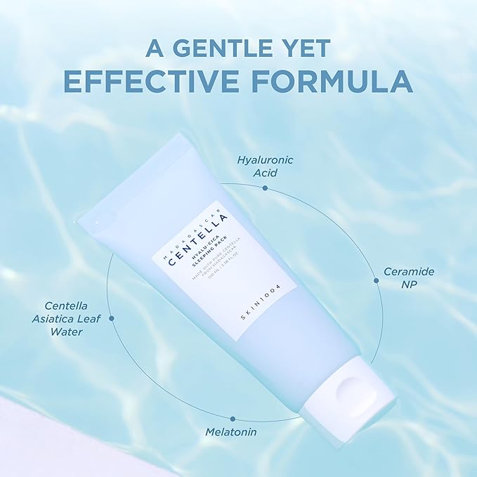 SKIN1004 Hyalu-CICA Sleeping Pack 3.38 fl.oz, 100ml Melatonin Hyaluronic Acid Centella Asiatica Extract Moist and Revitalization Multi Care Solutions